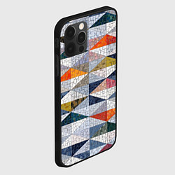 Чехол для iPhone 12 Pro Каменный разноцветный паттерн, цвет: 3D-черный — фото 2