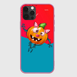 Чехол для iPhone 12 Pro Веселая тыква, цвет: 3D-малиновый