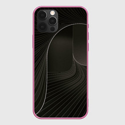 Чехол для iPhone 12 Pro Чёрная спираль, цвет: 3D-малиновый