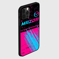 Чехол для iPhone 12 Pro Mazda - neon gradient: символ сверху, цвет: 3D-черный — фото 2