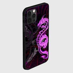 Чехол для iPhone 12 Pro Неоновый дракон purple dragon, цвет: 3D-черный — фото 2