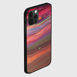 Чехол для iPhone 12 Pro Розово-оранжевый абстрактный песок, цвет: 3D-черный — фото 2