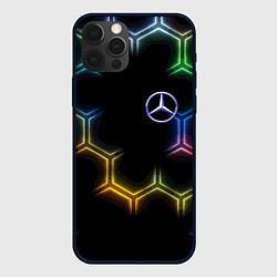 Чехол iPhone 12 Pro Mercedes - neon pattern