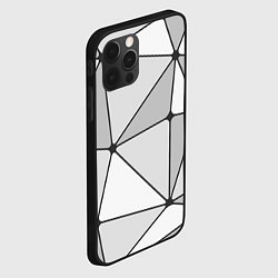 Чехол для iPhone 12 Pro Геометрические линии на сером фоне, цвет: 3D-черный — фото 2