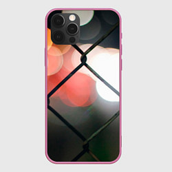 Чехол для iPhone 12 Pro Сетка на фоне боке, цвет: 3D-малиновый