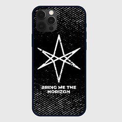 Чехол для iPhone 12 Pro Bring Me the Horizon с потертостями на темном фоне, цвет: 3D-черный