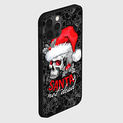 Чехол для iPhone 12 Pro Skull in red hat, Santa is not dead, цвет: 3D-черный — фото 2