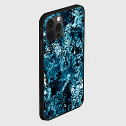 Чехол для iPhone 12 Pro Гранж - абстрактные синие разводы, цвет: 3D-черный — фото 2