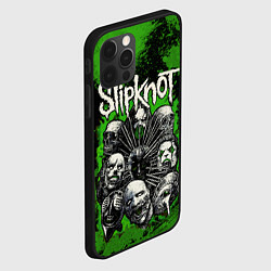 Чехол для iPhone 12 Pro Slipknot green abstract, цвет: 3D-черный — фото 2