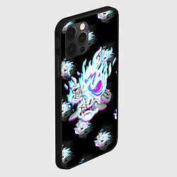 Чехол для iPhone 12 Pro Cyberpunk 2077 neon samurai glitch art colors, цвет: 3D-черный — фото 2