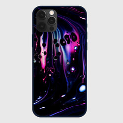 Чехол для iPhone 12 Pro Фиолетовая вода и краски, цвет: 3D-черный