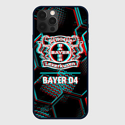 Чехол для iPhone 12 Pro Bayer 04 FC в стиле glitch на темном фоне, цвет: 3D-черный