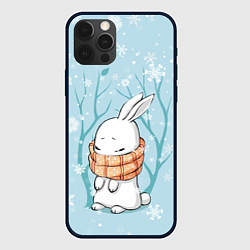 Чехол для iPhone 12 Pro Кролик в снеженом лесу, цвет: 3D-черный