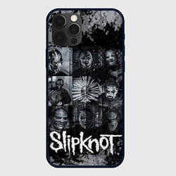 Чехол iPhone 12 Pro Slipknot black & white style