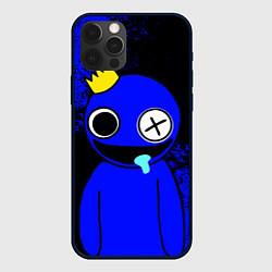 Чехол для iPhone 12 Pro Радужные друзья: улыбчивый Синий, цвет: 3D-черный