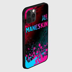 Чехол для iPhone 12 Pro Maneskin - neon gradient: символ сверху, цвет: 3D-черный — фото 2