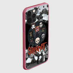 Чехол для iPhone 12 Pro Slipknot объемные плиты black, цвет: 3D-малиновый — фото 2