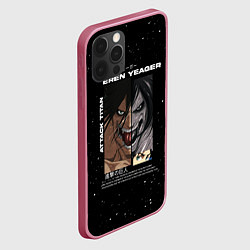 Чехол для iPhone 12 Pro Attack on Titan Eren Yeager, цвет: 3D-малиновый — фото 2