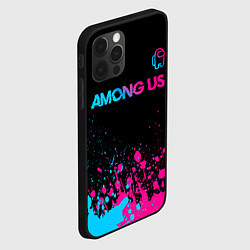 Чехол для iPhone 12 Pro Among Us - neon gradient: символ сверху, цвет: 3D-черный — фото 2