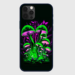 Чехол для iPhone 12 Pro Фантастические кислотные грибы, цвет: 3D-черный