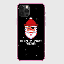 Чехол для iPhone 12 Pro Дед мороз с повязкой, цвет: 3D-малиновый