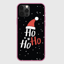 Чехол для iPhone 12 Pro Хо хо хо, цвет: 3D-малиновый