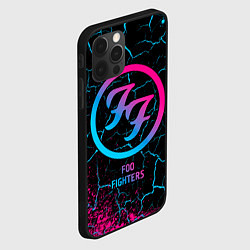 Чехол для iPhone 12 Pro Foo Fighters - neon gradient, цвет: 3D-черный — фото 2