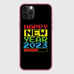 Чехол для iPhone 12 Pro Новый год 2023 загрузка, цвет: 3D-малиновый