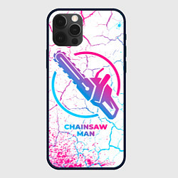 Чехол для iPhone 12 Pro Chainsaw Man neon gradient style, цвет: 3D-черный