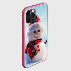 Чехол для iPhone 12 Pro Снеговичёк, цвет: 3D-малиновый — фото 2