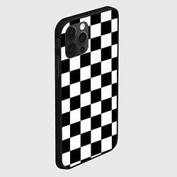 Чехол для iPhone 12 Pro Шахматные клетки - текстура, цвет: 3D-черный — фото 2