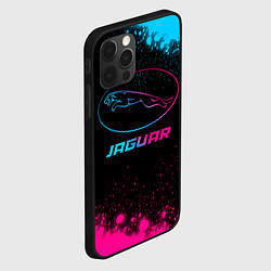 Чехол для iPhone 12 Pro Jaguar - neon gradient, цвет: 3D-черный — фото 2