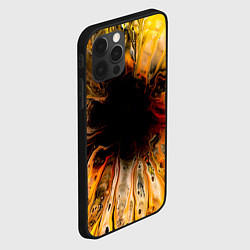 Чехол для iPhone 12 Pro Жёлтые текущие краски, цвет: 3D-черный — фото 2