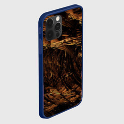 Чехол для iPhone 12 Pro Абстрактные лиственные краски, цвет: 3D-тёмно-синий — фото 2