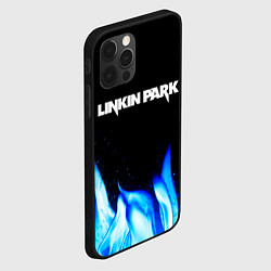 Чехол для iPhone 12 Pro Linkin Park blue fire, цвет: 3D-черный — фото 2