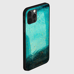 Чехол для iPhone 12 Pro Сине-зелёный туман и мазки красок, цвет: 3D-черный — фото 2