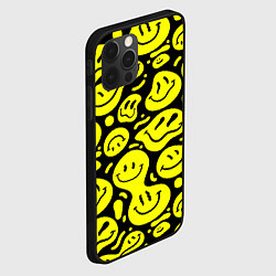 Чехол для iPhone 12 Pro Кислотный желтый смайлик, цвет: 3D-черный — фото 2