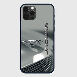 Чехол для iPhone 12 Pro Jaguar - капот - эмблема, цвет: 3D-черный