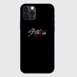 Чехол для iPhone 12 Pro Stray Kids white logo, цвет: 3D-черный