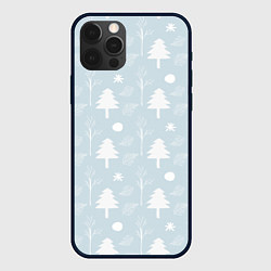 Чехол для iPhone 12 Pro Зимние ёлочки, цвет: 3D-черный