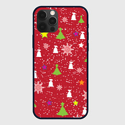 Чехол для iPhone 12 Pro Red new year, цвет: 3D-черный