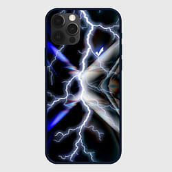 Чехол для iPhone 12 Pro Молния в космосе, цвет: 3D-черный
