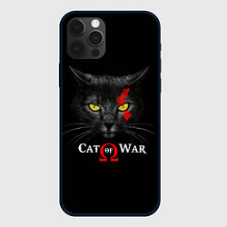 Чехол для iPhone 12 Pro Cat of war collab, цвет: 3D-черный