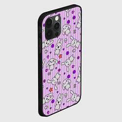Чехол для iPhone 12 Pro Кролики - текстура на розовом фоне, цвет: 3D-черный — фото 2