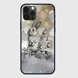 Чехол для iPhone 12 Pro Кролик карандошом, цвет: 3D-черный