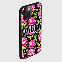Чехол для iPhone 12 Pro Ольга в цветах, цвет: 3D-черный — фото 2