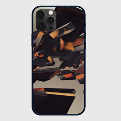 Чехол для iPhone 12 Pro Абстрактное множество стеклянных объектов, цвет: 3D-черный