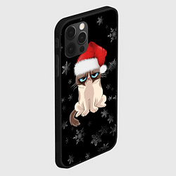 Чехол для iPhone 12 Pro Грустный кот новый год, цвет: 3D-черный — фото 2