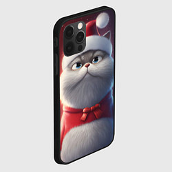 Чехол для iPhone 12 Pro Новогодний кот в шапке, цвет: 3D-черный — фото 2