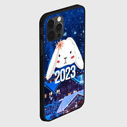 Чехол для iPhone 12 Pro Белый крольчонок с цветком, цвет: 3D-черный — фото 2